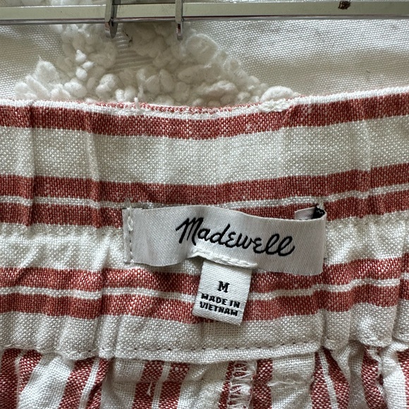 Striped Red and White Women's Shorts - Picture 3 of 3